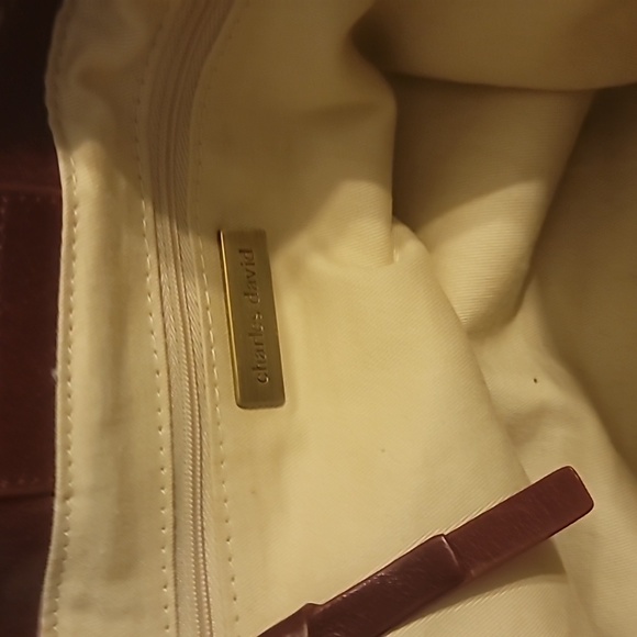 Charles David Red Alligator Satchal Tote Burgundy Hobo Handbag with Tassels - Picture 8 of 11